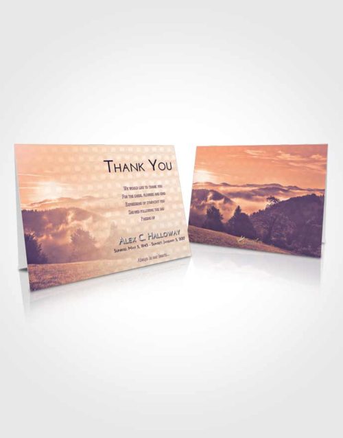 Funeral Thank You Card Template Lavender Sunset Misty Forest