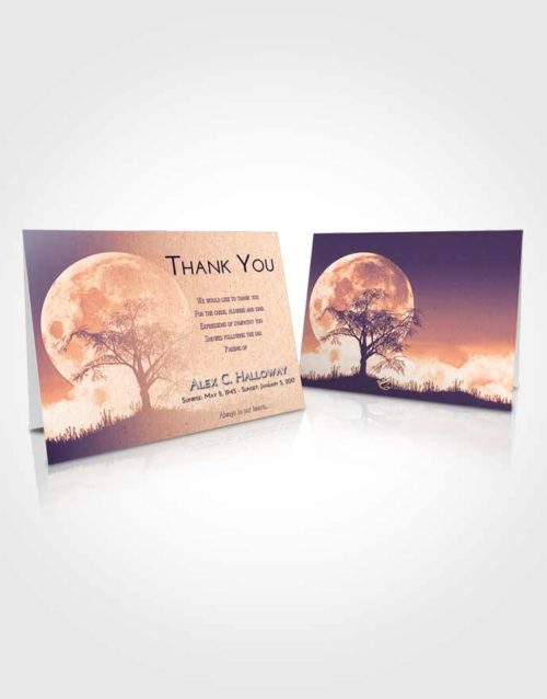 Funeral Thank You Card Template Lavender Sunset Moon Peace
