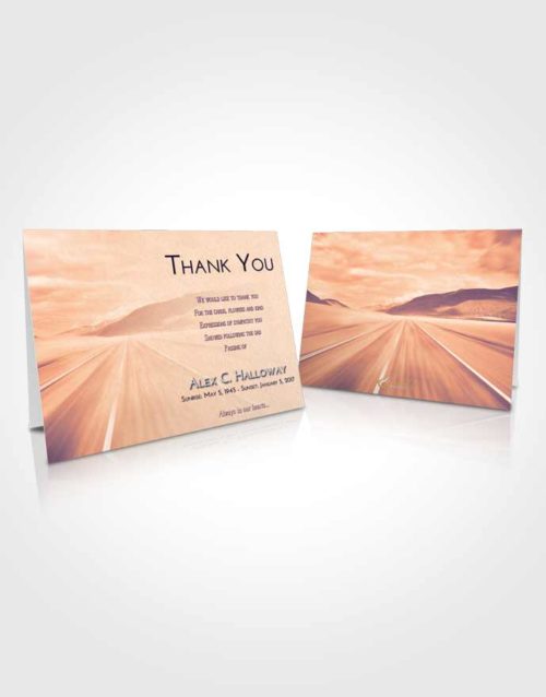 Funeral Thank You Card Template Lavender Sunset Morning Highway