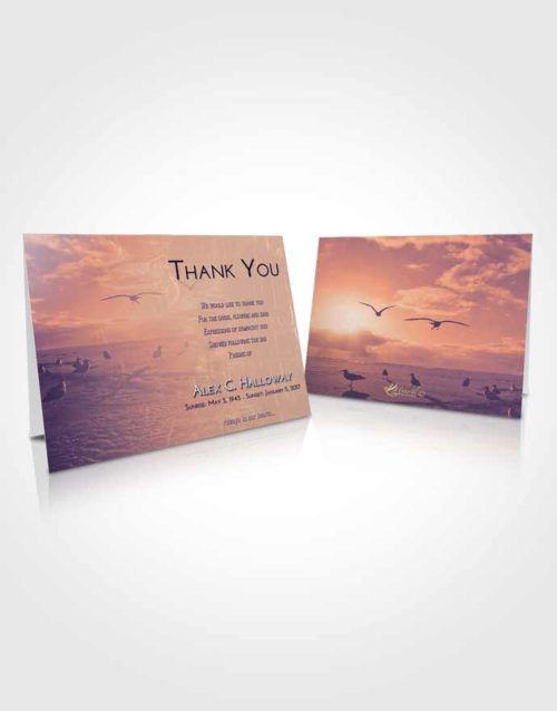 Funeral Thank You Card Template Lavender Sunset Natural Beach