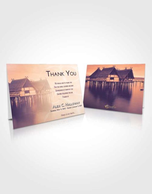 Funeral Thank You Card Template Lavender Sunset Ocean Living