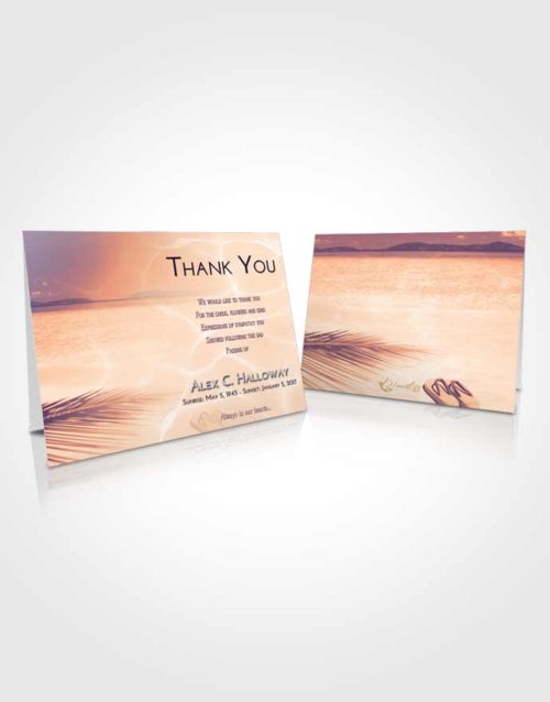 Funeral Thank You Card Template Lavender Sunset Ocean Ripples