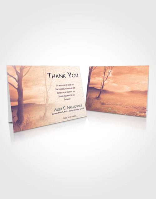 Funeral Thank You Card Template Lavender Sunset Peaceful Fall