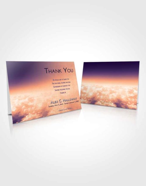 Funeral Thank You Card Template Lavender Sunset Return to the Clouds