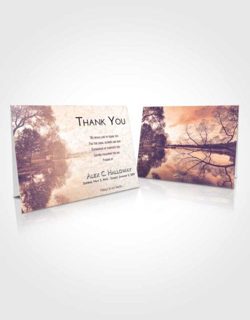 Funeral Thank You Card Template Lavender Sunset River Reflection