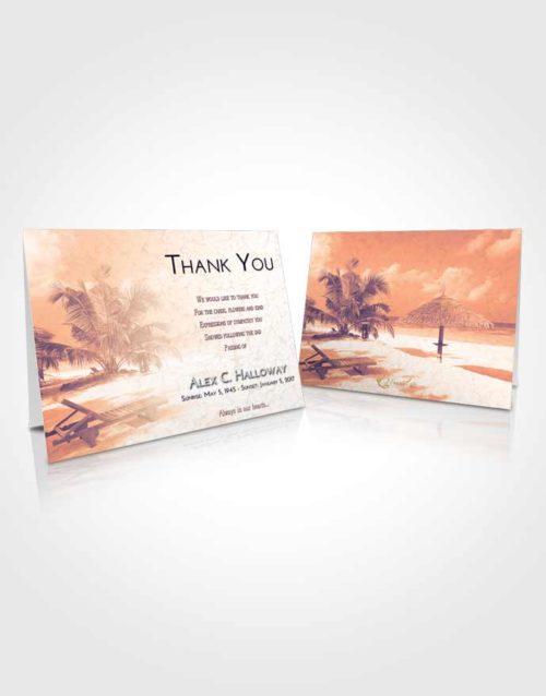 Funeral Thank You Card Template Lavender Sunset Sandy Beach