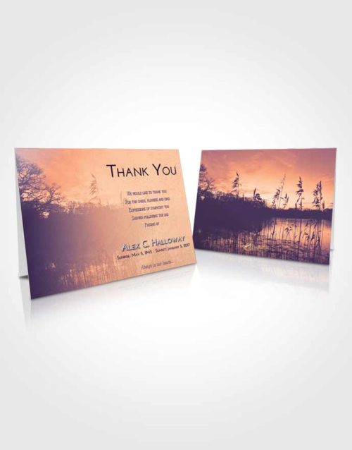 Funeral Thank You Card Template Lavender Sunset Serenity Lake