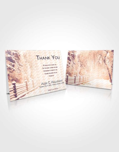 Funeral Thank You Card Template Lavender Sunset Snow Walk