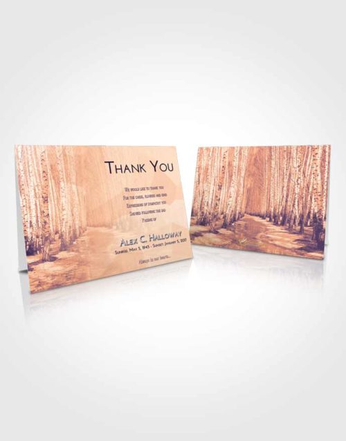 Funeral Thank You Card Template Lavender Sunset Snowy Stream