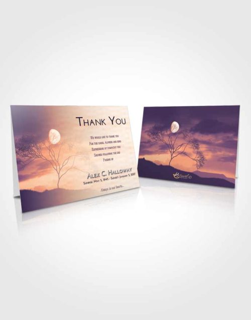 Funeral Thank You Card Template Lavender Sunset Soft Moonlight