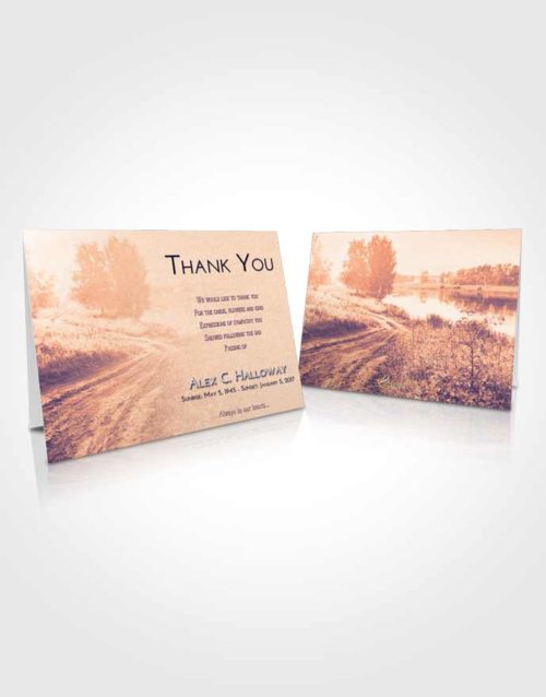 Funeral Thank You Card Template Lavender Sunset Summer Drive
