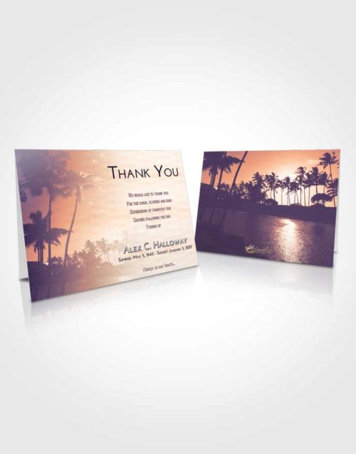 Funeral Thank You Card Template Lavender Sunset Summer Palms