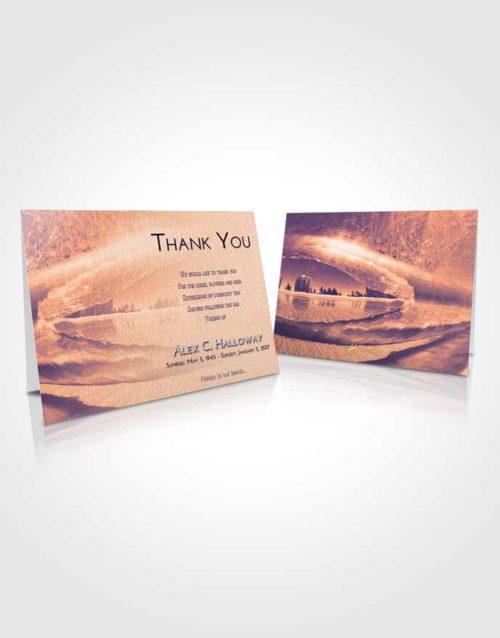 Funeral Thank You Card Template Lavender Sunset Summer Waves