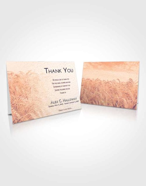 Funeral Thank You Card Template Lavender Sunset Summer Wheat