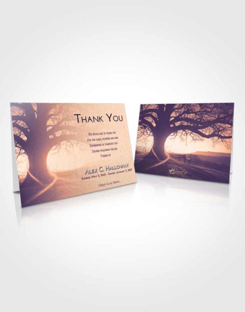 Funeral Thank You Card Template Lavender Sunset Tree Serenity
