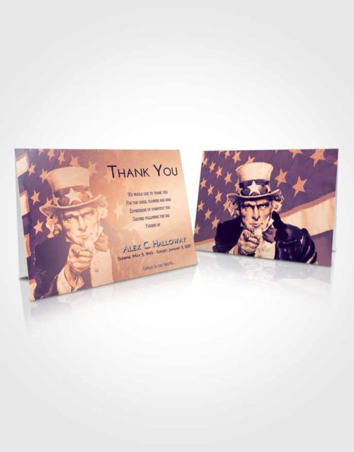 Funeral Thank You Card Template Lavender Sunset Uncle Sam