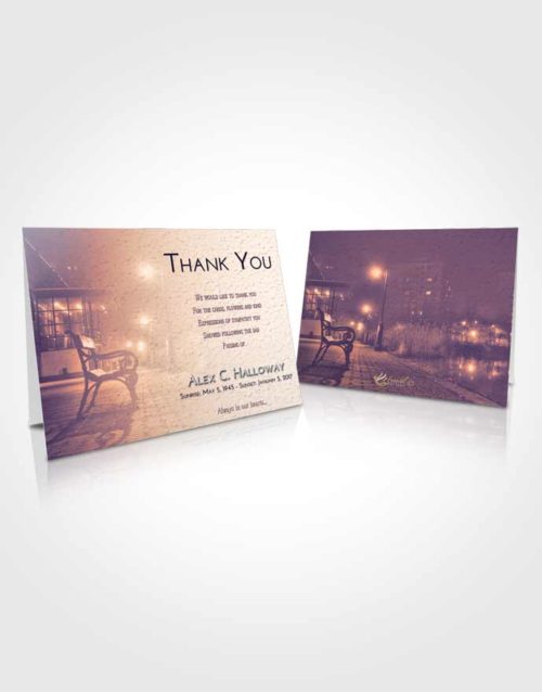 Funeral Thank You Card Template Lavender Sunset Vintage Walk