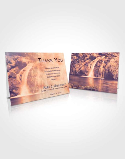Funeral Thank You Card Template Lavender Sunset Waterfall Clarity