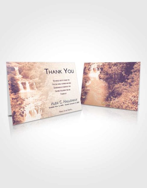 Funeral Thank You Card Template Lavender Sunset Waterfall Liberty