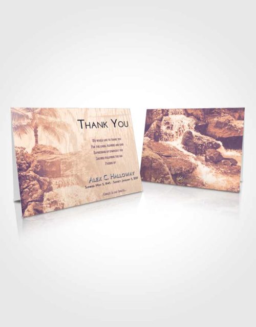Funeral Thank You Card Template Lavender Sunset Waterfall Masterpiece