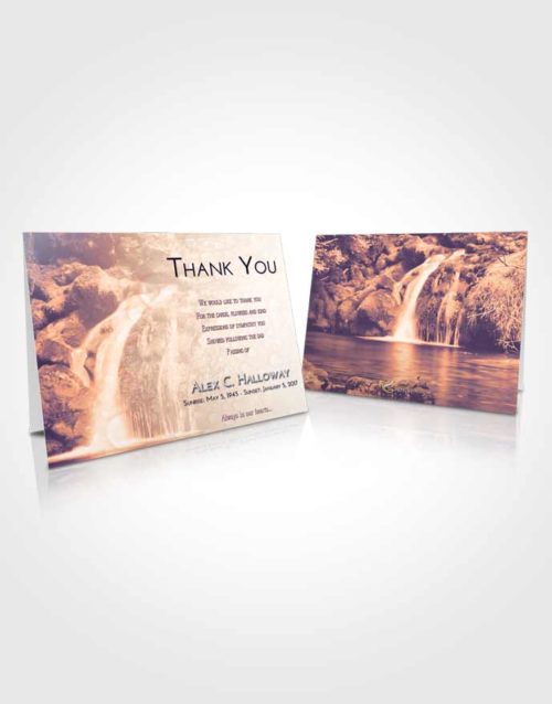 Funeral Thank You Card Template Lavender Sunset Waterfall Paradise