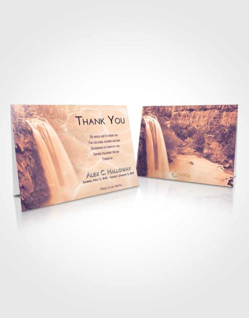 Funeral Thank You Card Template Lavender Sunset Waterfall Serenity