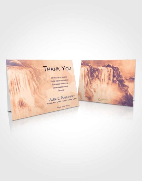 Funeral Thank You Card Template Lavender Sunset Waterfall Tranquility