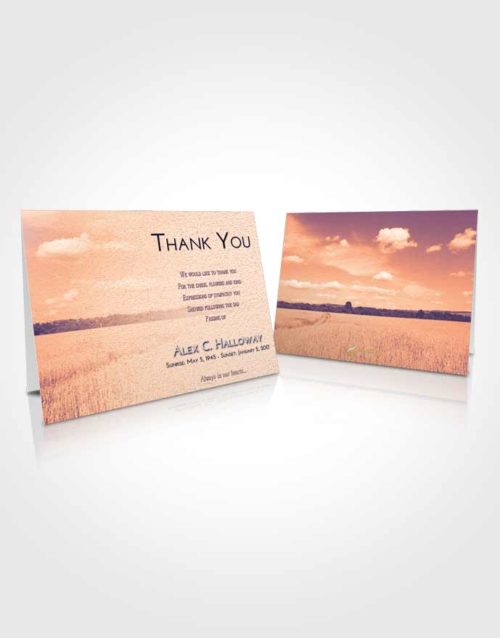 Funeral Thank You Card Template Lavender Sunset Wheat Serenity