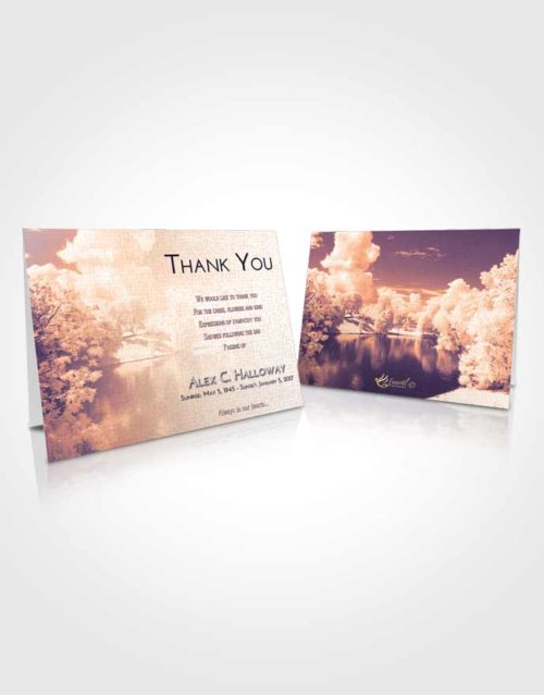 Funeral Thank You Card Template Lavender Sunset White Winter Park