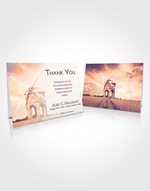 Funeral Thank You Card Template Lavender Sunset Windmill of Honor