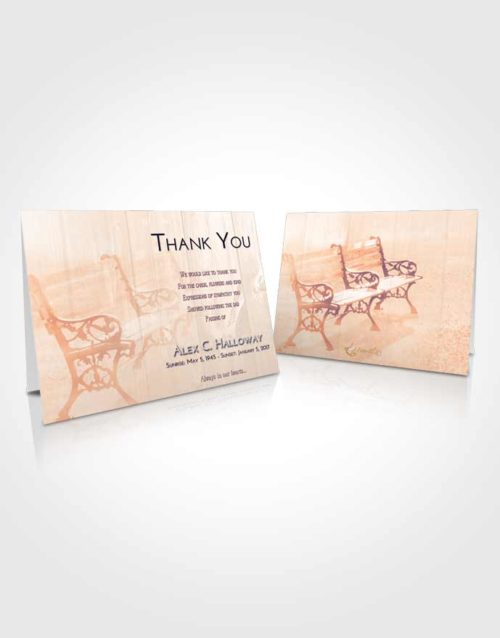 Funeral Thank You Card Template Lavender Sunset Winter Bench