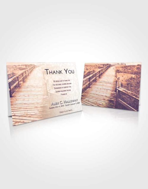 Funeral Thank You Card Template Lavender Sunset Wooden Walk