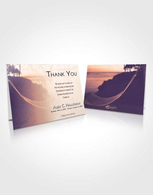 Funeral Thank You Card Template Lavender Sunset in a Hammock