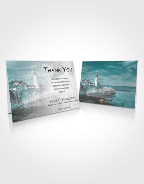 Funeral Thank You Card Template Loving Embrace Lighthouse Journey