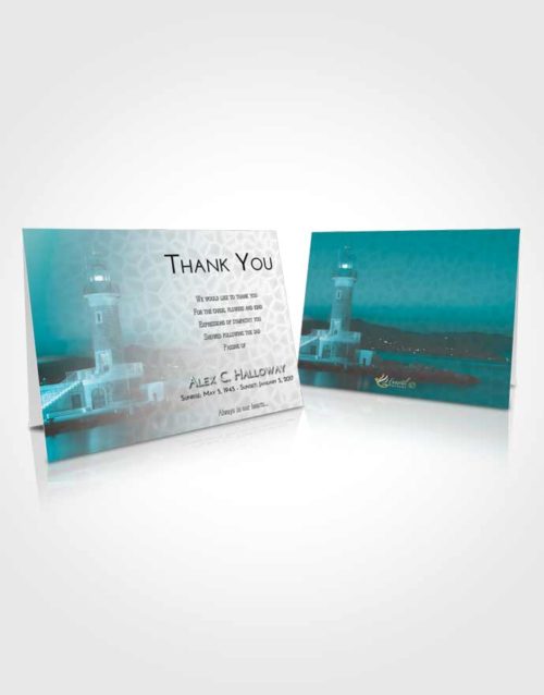 Funeral Thank You Card Template Loving Embrace Lighthouse Majesty