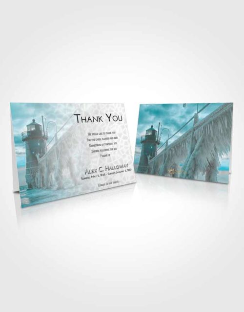 Funeral Thank You Card Template Loving Embrace Lighthouse Tranquility