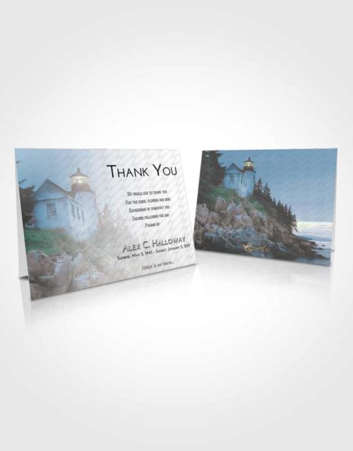Funeral Thank You Card Template Loving Embrace Lighthouse on the Rocks