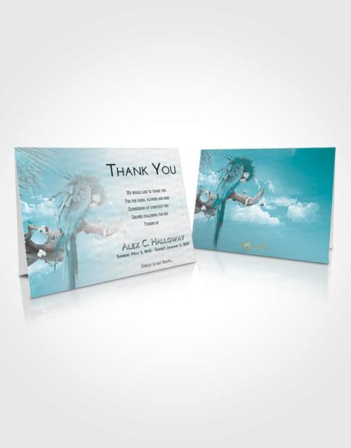Funeral Thank You Card Template Loving Embrace Magical Parrot
