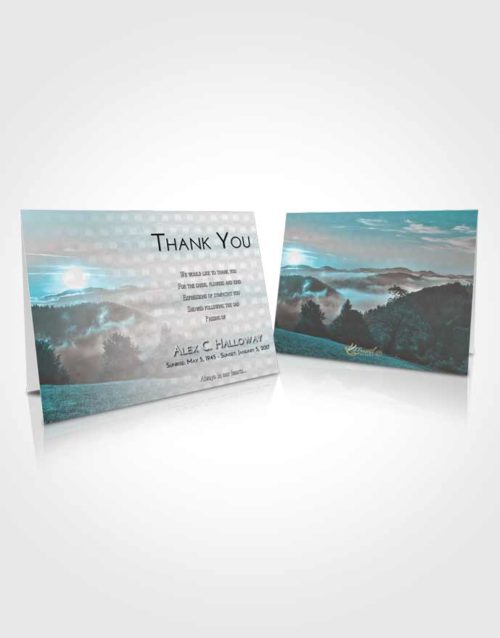 Funeral Thank You Card Template Loving Embrace Misty Forest