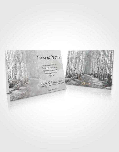 Funeral Thank You Card Template Loving Embrace Snowy Stream