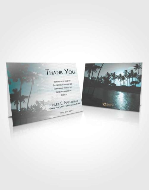 Funeral Thank You Card Template Loving Embrace Summer Palms