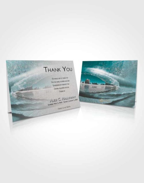 Funeral Thank You Card Template Loving Embrace Summer Waves