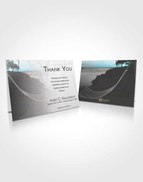 Funeral Thank You Card Template Loving Embrace Sunset in a Hammock