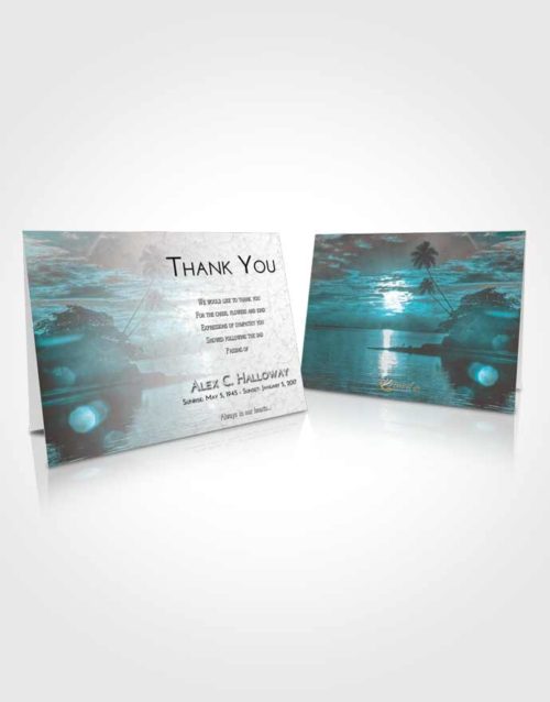 Funeral Thank You Card Template Loving Embrace Tropical Beach
