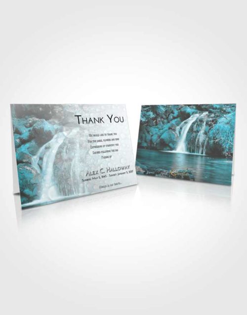 Funeral Thank You Card Template Loving Embrace Waterfall Paradise