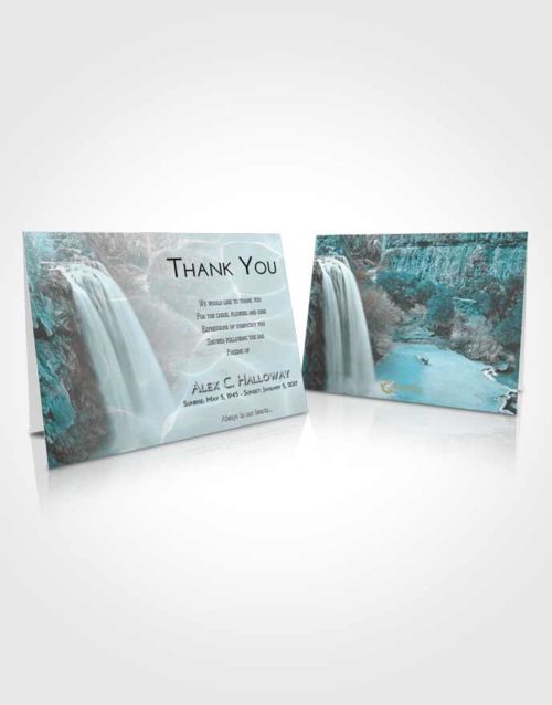 Funeral Thank You Card Template Loving Embrace Waterfall Serenity