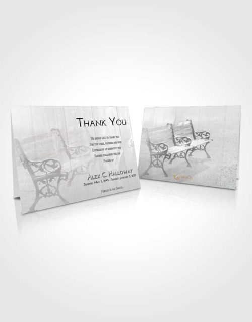 Funeral Thank You Card Template Loving Embrace Winter Bench