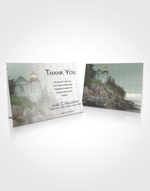 Funeral Thank You Card Template Loving Lighthouse on the Rocks