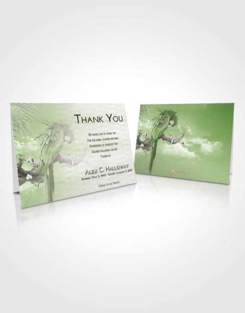 Funeral Thank You Card Template Loving Magical Parrot
