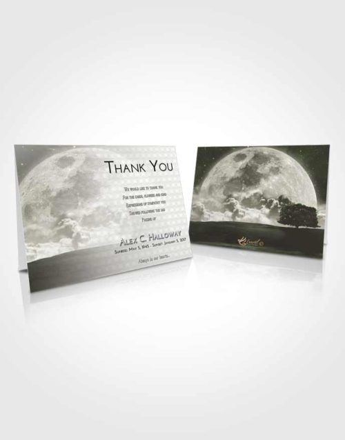 Funeral Thank You Card Template Loving Moon Gaze